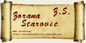Zorana Starović vizit kartica